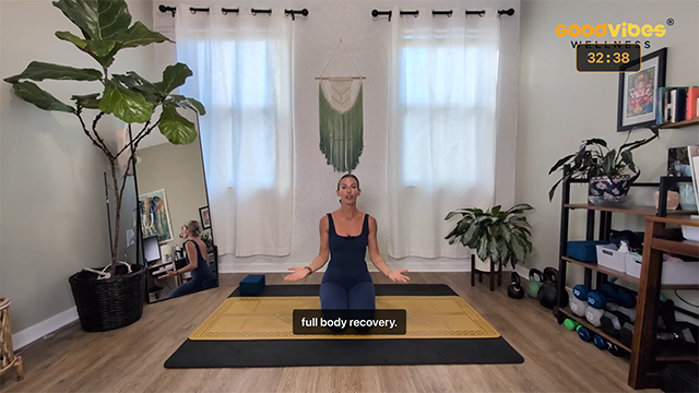 Good Vibes Wellness on Apple TV — Workout playing full screen